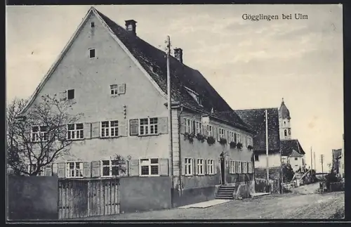 AK Gögglingen, Gasthaus zum Ritter mit Strassenpartie