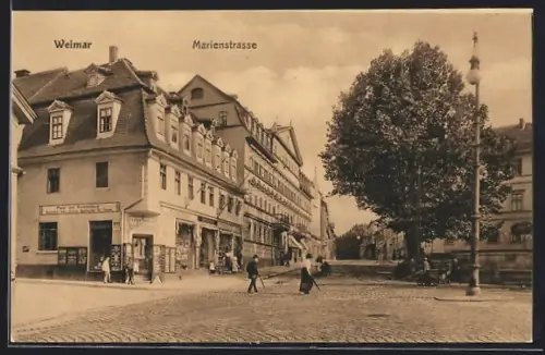 AK Weimar / Thüringen, Papierwarengeschäft in der Marienstrasse