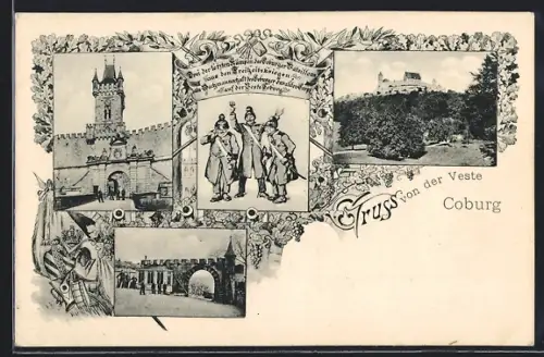 AK Coburg, Veste Coburg mit drei Coburgern
