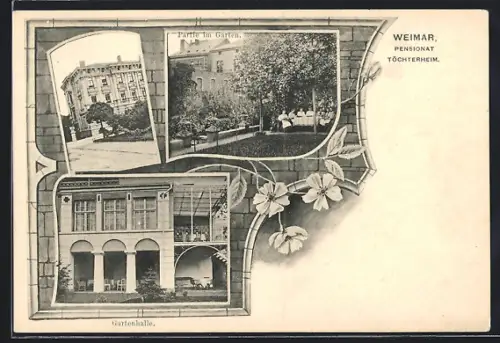AK Weimar / Thüringen, Pensionat Töchterheim, Gartenhalle