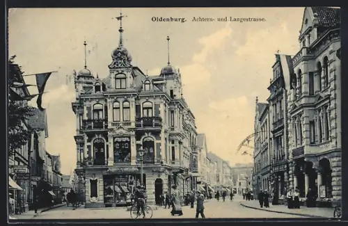 AK Oldenburg / Oldenburg, Achtern- u. Langestrasse