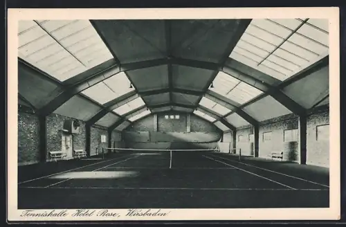 AK Wiesbaden, Tennishalle des Hotel Rose