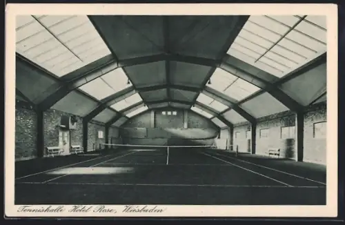 AK Wiesbaden, Tennis Halle im Hotel Rose