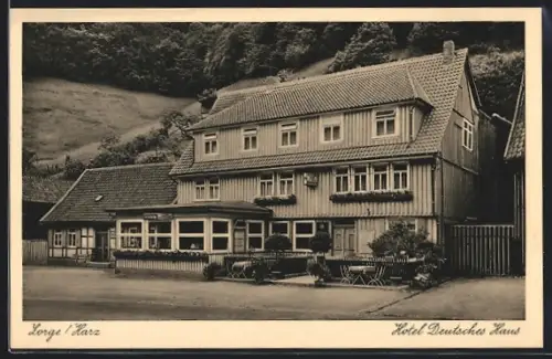 AK Zorge /Harz, Hotel Deutsches Haus, Bes. Fr. Lieffers
