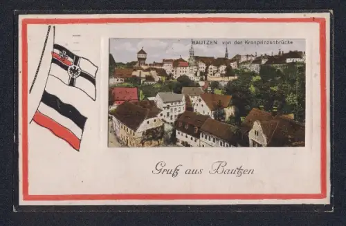 AK Bautzen, Sicht von der Kronprinzenbrücke aus