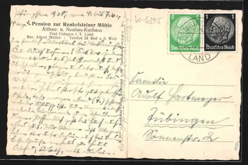 AK Usingen / Taunus, Pension zur Runkelsteiner Mühle