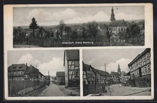 AK Allendorf / Marburg, Ortsansicht mit Strassenpartien