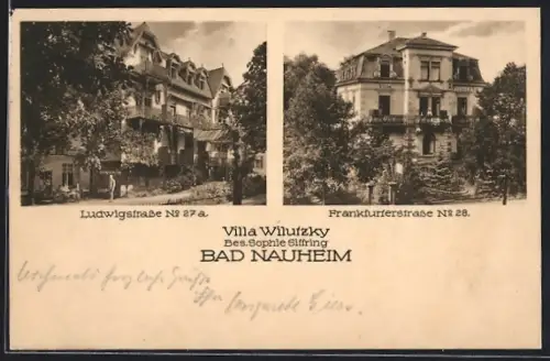 AK Bad Nauheim, Hotel Wilutzky, Bes. Sophie Siffring, Frankfurterstrasse 28