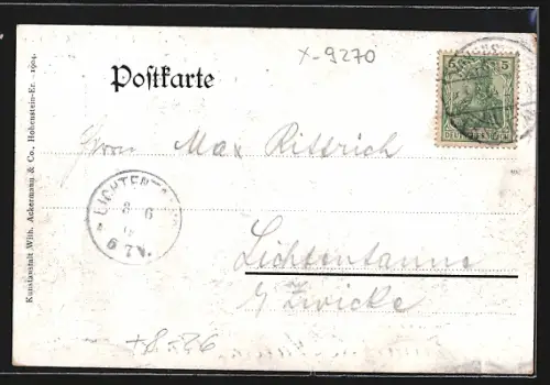 AK Hohenstein-Ernstthal, Erinnerung an das 300. Jubiläum 1904, Fahnenweihe der Bäcker-Innung