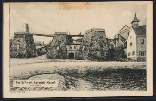 Künstler-AK Lengefeld / Erzg., Fisk. Kalkwerk, Vorderansicht