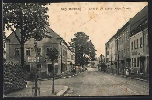 AK Augustusburg, Partie in der Marienberger Strasse