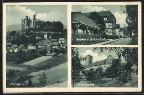 AK Werleshausen /Werratal, Gasthaus Justus Mühlmann, Hanstein, Ludwigstein