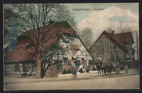 AK Langenhagen, Partie am Gasthaus Hubertus