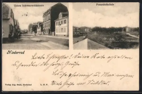 AK Frankfurt-Niederrad, Untere Schwarzwaldstrasse, Frauenhofschule