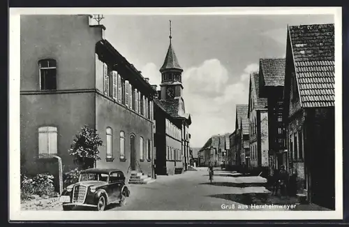 AK Herxheimweyer, Strassenpartie mit Wohngebäude