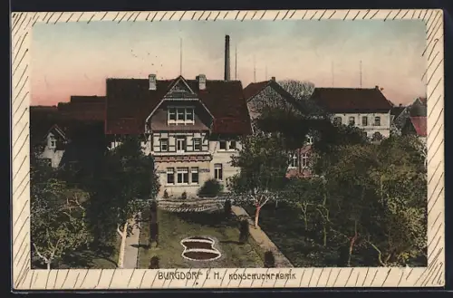 AK Burgdorf i. H., Konservenfabrik mit Anlagen