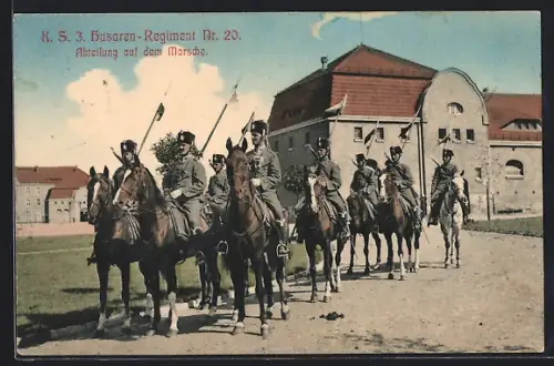 AK Bautzen, K. S. 3. Husaren-Regiment Nr. 20, Abteilung auf dem Marsche