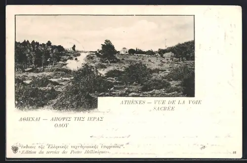 AK Athènes, Vue de la Voie Sacrée