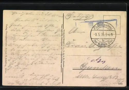 AK Mitau, Marktplatz mit verschneiten Häusern