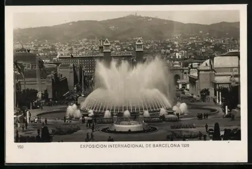 AK Barcelona, Exposicion International 1929, Fuente Magica