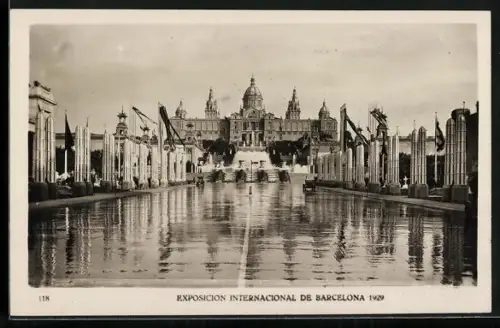 AK Barcelona, Exposicion Internacional 1929, Avenue Reine Marie Christine