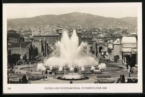 AK Barcelona, Exposicion Internacional 1929, Fuente Mágica, Magic Fountain