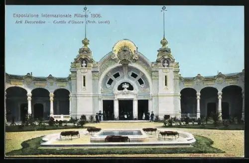 AK Milano, Esposizione Internazionale 1906, Arti Decorative, Cortile d`Onore