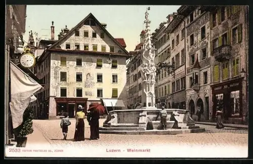 AK Luzern, Weinmarkt, Monument