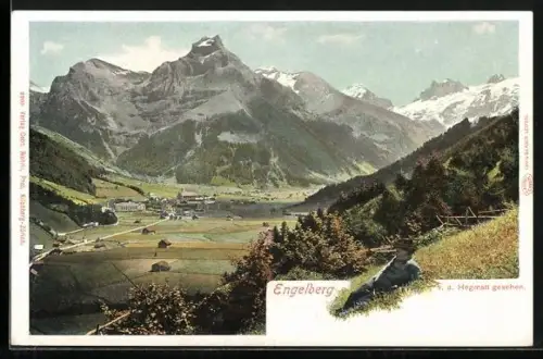 AK Engelberg, Ortschaft von der Hegmatt gesehen