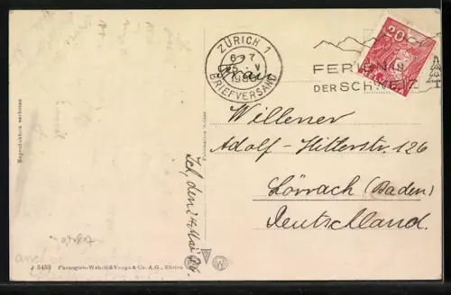 AK Forch, Züricher Wehrmänner-Denkmal