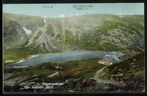 AK Teichbaude (Baude am kleinen Teich), Blick auf die Baude