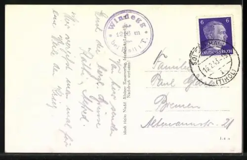 AK Windegg, Ortsansicht im Winter