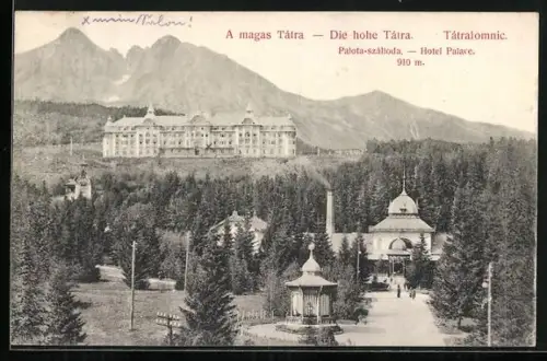 AK Tatralomnic, Palota szalloda, Hotel Palace, Hohe Tatra