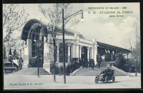 AK Milan, Esposizione di Milano 1906, Stazione al Parco