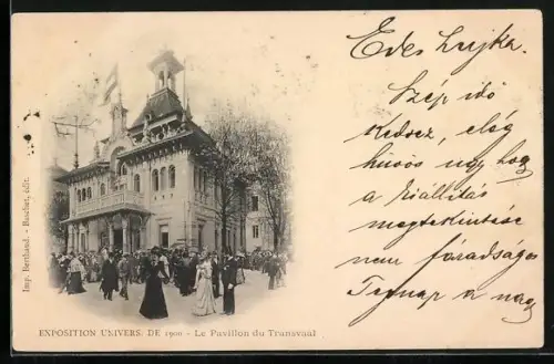 AK Exposition Univers, 1900, Le Pavillon du Transvaal