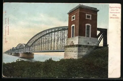 AK Moerdijk, Spoorbrug over het Hollandsch Diep