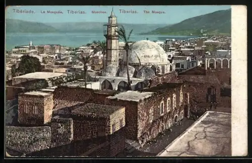 AK Tiberias, Moschee aus der Vogelschau
