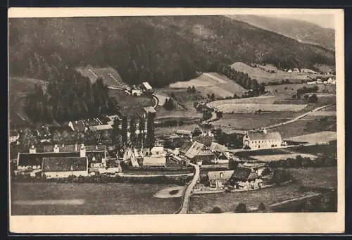 AK Möderbrugg /Steiermark, Totalansicht mit Bäumen