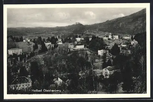 AK Bad Gleichenberg, Ortspartie mit Bäumen