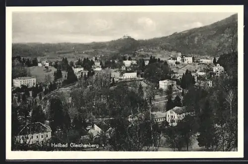 AK Bad Gleichenberg, Ortspartie mit Bäumen