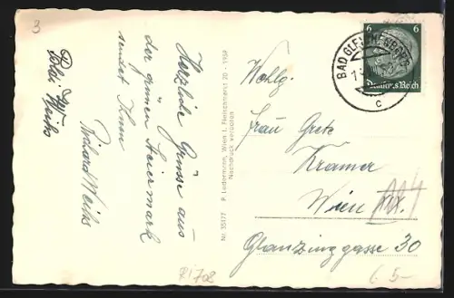 AK Bad Gleichenberg, Teilansicht mit Bäumen