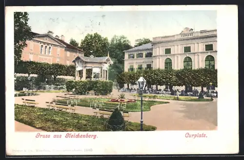 AK Gleichenberg, Kurplatz mit Pavillon
