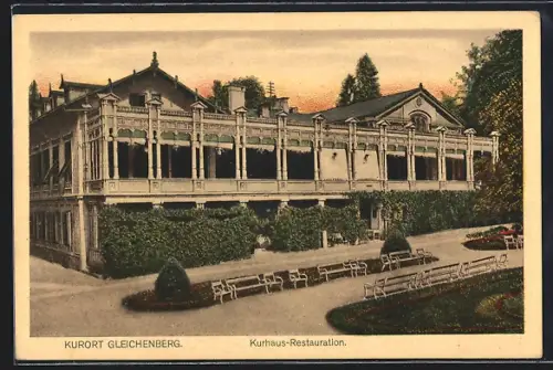 AK Bad Gleichenberg, Kurhaus-Restaurant mit Grünanlagen