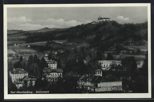 AK Bad Gleichenberg /Steiermark, Panorama mit Schloss