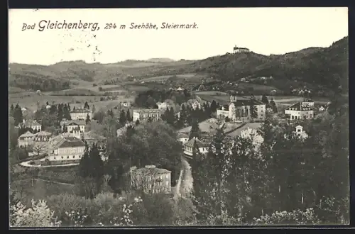 AK Bad Gleichenberg /Steiermark, Teilansicht mit Schloss