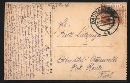 AK Badgastein, Ortsansicht aus der Vogelschau