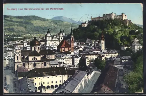 AK Salzburg, Blick vom Bürgerwehrsöller am Mönchsberg