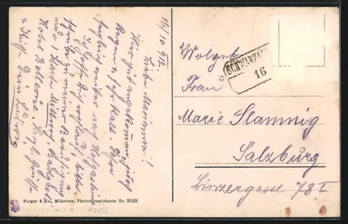 AK Schwarzach, Ortsansicht mit Bergpanorama