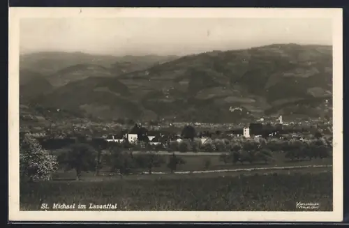 AK St. Michael im Lavanttal, Ortsansicht aus der Ferne