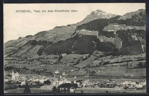 AK Kitzbühel /Tirol, Ortsansicht mit dem Kitzbüheler Horn